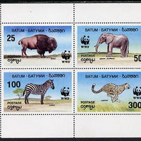 Batum 1994 WWF Wild Animals perf sheetlet containing set of 4 unmounted mint