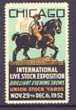Cinderella - United States 1952 International Live Stock Exposition (Chicago) label showing farmer on horse