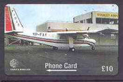 Telephone Card - Falkland Islands £10 'phone card showing Britten-Norman Islander for 50th Anniversary of FI Govt Air Services