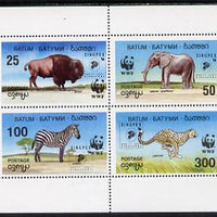 Batum 1994 WWF Wild Animals perf sheetlet containing set of 4 with 'Singpex' opt unmounted mint