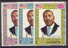 Yemen - Royalist 1968 Human Rights Year the three perf values showing Martin Luther King very fine cto used (Mi 542, 546 & 550A)*