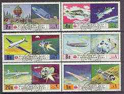 Yemen - Royalist 1970 History of Flight perf set of 6 very fine cto used, Mi 1167-72*