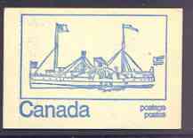 Canada 1972 Paddle Steamer of 1855 - 50c blue on cream Mail Transport booklet complete with fluorescent bands, mint SG SB79cq