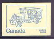 Canada 1972 Mail Truck of 1921 - 50c blue on cream Mail Transport booklet complete with fluorescent bands, mint SG SB79hq