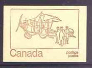Canada 1972 Curtis JN4 - 25c brown on cream Mail Transport booklet complete with fluorescent bands, mint SG SB78gq