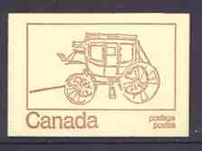 Canada 1972 Stage Coach of 1850 - 25c brown on cream Mail Transport booklet complete with fluorescent bands, mint SG SB78bq