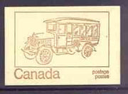 Canada 1972 Mail Truck of 1921 - 25c brown on cream Mail Transport booklet complete with fluorescent bands, mint SG SB78hq