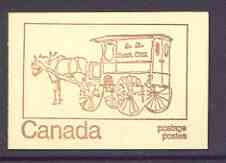 Canada 1972 Horse Drawn Mail Wagon of 1926 - 25c brown on cream Mail Transport booklet complete with fluorescent bands, mint SG SB78jq