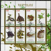 Rwanda 2009 Reptiles perf sheetlet containing 8 values fine cto used