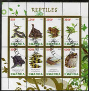 Rwanda 2009 Reptiles perf sheetlet containing 8 values fine cto used