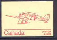 Canada 1974 Junkers 34 - 25c red on cream booklet complete mint, SG SB 80e