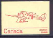 Canada 1974 Junkers 34 - 25c red on cream booklet complete mint, SG SB 80e
