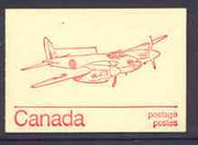 Canada 1974 Mosquito - 25c red on cream booklet complete mint, SG SB 80g