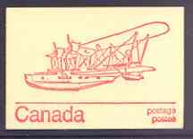 Canada 1974 Stranraer Flying boat - 25c red on cream booklet complete mint, SG SB 80h