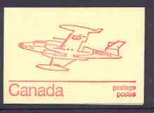Canada 1974 CF-100 Canuck - 25c red on cream booklet complete mint, SG SB 80i