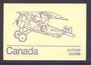 Canada 1974 Nieuport 'Scout' - 50c violet on cream booklet complete mint, SG SB 82c