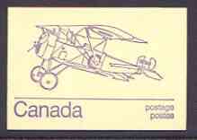 Canada 1974 Nieuport 'Scout' - 50c violet on cream booklet complete mint, SG SB 82c