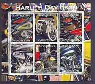 Kyrgyzstan 2001 Harley Davidson Motorcycles sheetlet containing complete set of 6 values unmounted mint
