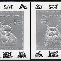 Batum 1994 Cats set of 2 s/sheets in silver