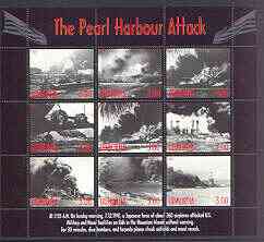 Udmurtia Republic 2001 Pearl Harbour Attack perf sheetlet #02 containing complete set of 9 values unmounted mint