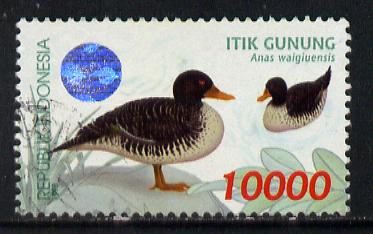 Indonesia 1998 Waterfowl (1st series) 10,000r Salvadori's Duck fine commercially used, SG 2446