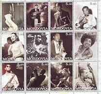 Mordovia Republic 2001 Jazz & Blues Stars perf sheetlet containing complete set of 12 values unmounted mint