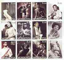 Mordovia Republic 2001 Jazz & Blues Stars imperf sheetlet containing complete set of 12 values unmounted mint