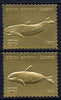 Batum 1994 Whales set of 2 in gold foil unmounted mint