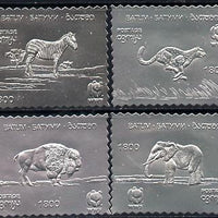 Batum 1994 WWF Animals set of 4 in silver foil