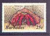 Barbados 1986-7 Herrmit Crab 25c from definitive set of 9, unmounted mint SG 799A