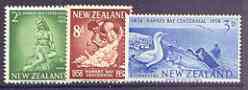 New Zealand 1958 Centenary of Hawke's Bay Province set of 3 unmounted mint SG 768-770