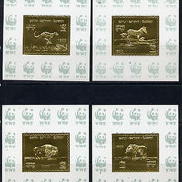 Batum 1994 WWF Animals set of 4 s/sheets in gold foil unmounted mint