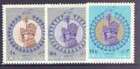 Iran 1967 Coronation of Shah and Empress Farah, set of 3, SG 1518-20 unmounted mint