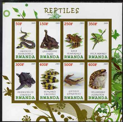 Rwanda 2009 Reptiles imperf sheetlet containing 8 values unmounted mint