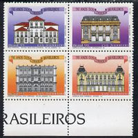Brazil 1993 330th Anniversary of Postal Services unmounted mint se-tenant block of 4 (Post Offices), SG 2589-92