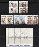 Ghana 1990 Nehru Birth Centenary set of 5 each in pairs with part perfin 'T.D.L.R. SPECIMEN' with photocopy of complete sheet showing full layout of the perfin. Note: blocks of 8 (4 pairs) would be required to show the full perfin……Details Below