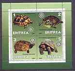 Eritrea 2001 Tortoises perf sheetlet containing 4 values each with Rotary Logo unmounted mint