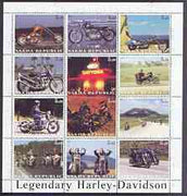 Sakha (Yakutia) Republic 2001 Harley Davidson Legendary Motorcycles perf sheet containing complete set of 12 values, unmounted mint
