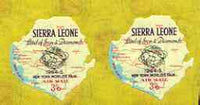 Sierra Leone 1964 World's Fair 3s6d Map stamp unmounted mint horiz pair, one stamp with 'part of Europe Coastline omitted'