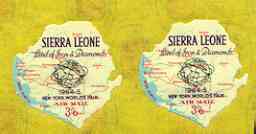 Sierra Leone 1964 World's Fair 3s6d Map stamp unmounted mint horiz pair, one stamp with 'part of Europe Coastline omitted'
