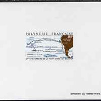 French Polynesia 1988 Eric de Bisschop 350f (Map) deluxe proof sheet in issued colours, unmounted mint as SG 541