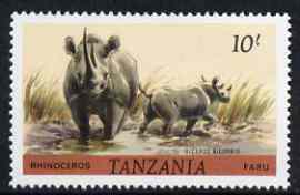 Tanzania 1980 Rhino 10s (from Animals def set) unmounted mint SG 318*