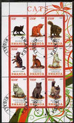 Rwanda 2009 Domestic Cats perf sheetlet containing 9 values fine cto used