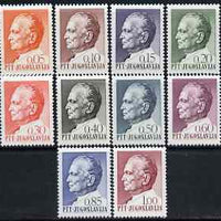Yugoslavia 1967 President Tito's 75th Birthday set of 10 unmounted mint, SG 1246-55