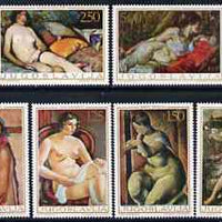 Yugoslavia 1969 Nude Paintings set of 6 unmounted mint, SG 1399-1404