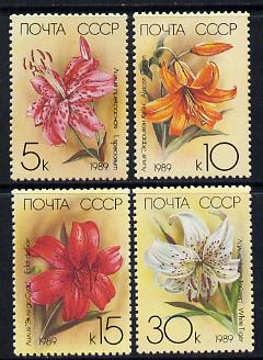 Russia 1989 Lilies perf set of 4 unmounted mint, SG 5977-80, Mi 5931-34
