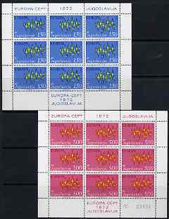 Yugoslavia 1972 Europa set of 2 each in sheetlets of 9 unmounted mint, SG 1514-15