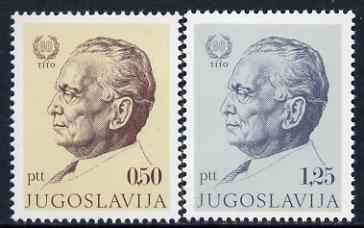 Yugoslavia 1972 President Tito's 80th Birthday set of 2 unmounted mint, SG 1522-23*
