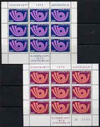 Yugoslavia 1973 Europa set of 2 each in sheetlets of 9 unmounted mint, SG 1553-54