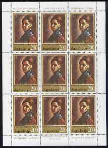 Yugoslavia 1973 Nadezda Petrovic (painter) in sheetlet of 9 unmounted mint, SG 1569